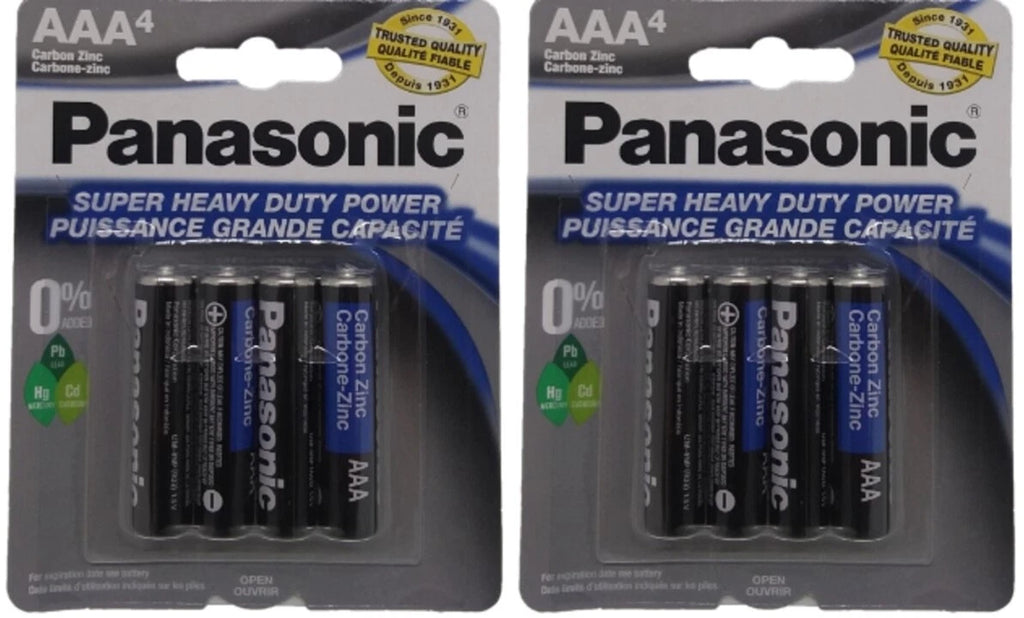12 Super Heavy Duty Power Panasonic Triple AAA 1.5V Carbon Zinc Batteries 3x4