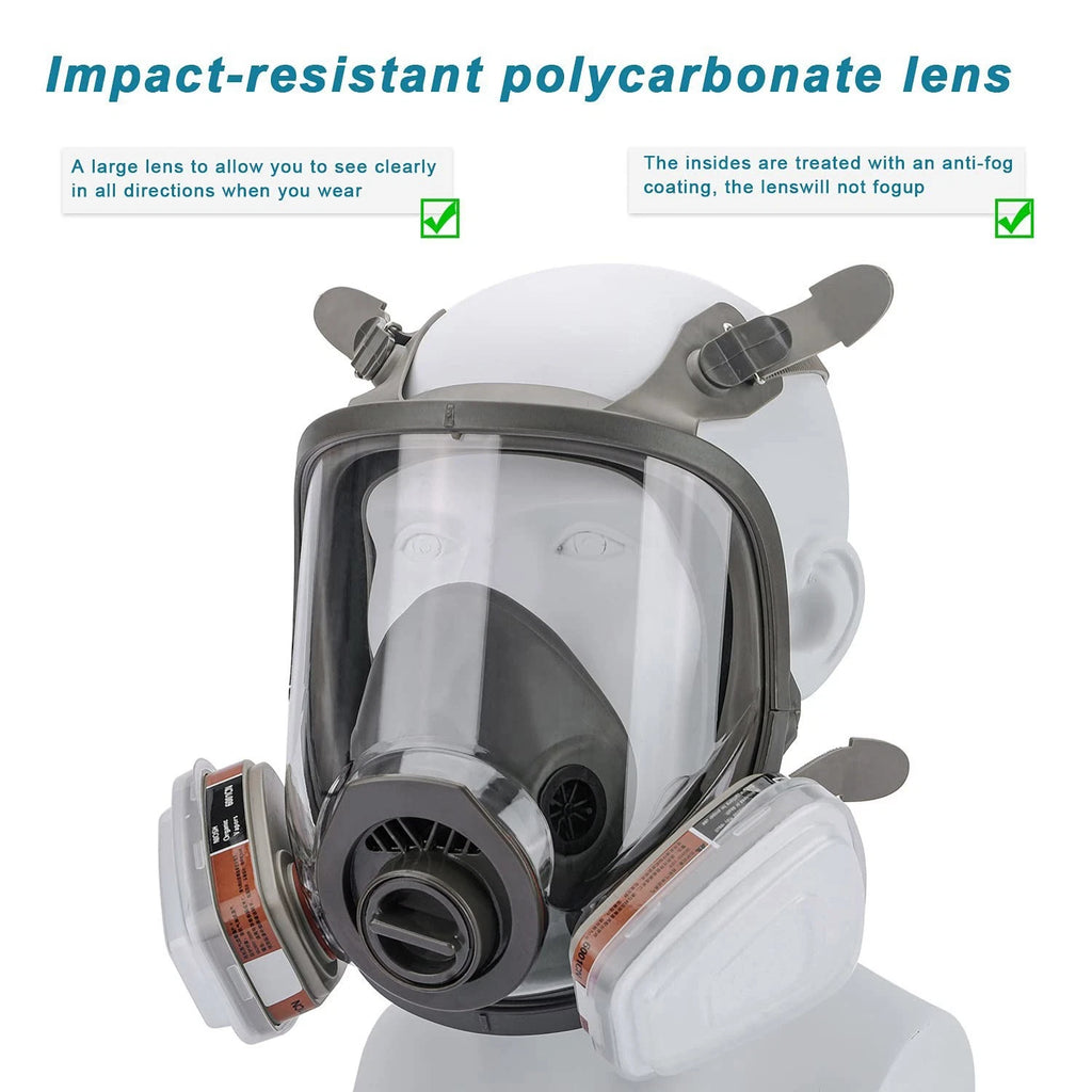 Full Face Gas Mask Painting Spraying Respirator with Filters Set for Facepiece