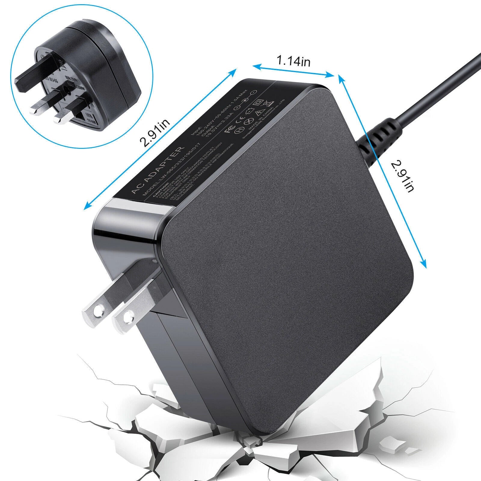 For HP Pavilion Envy Laptop AC Adapter Power Supply Charger 45W 65W 90W Blue Tip