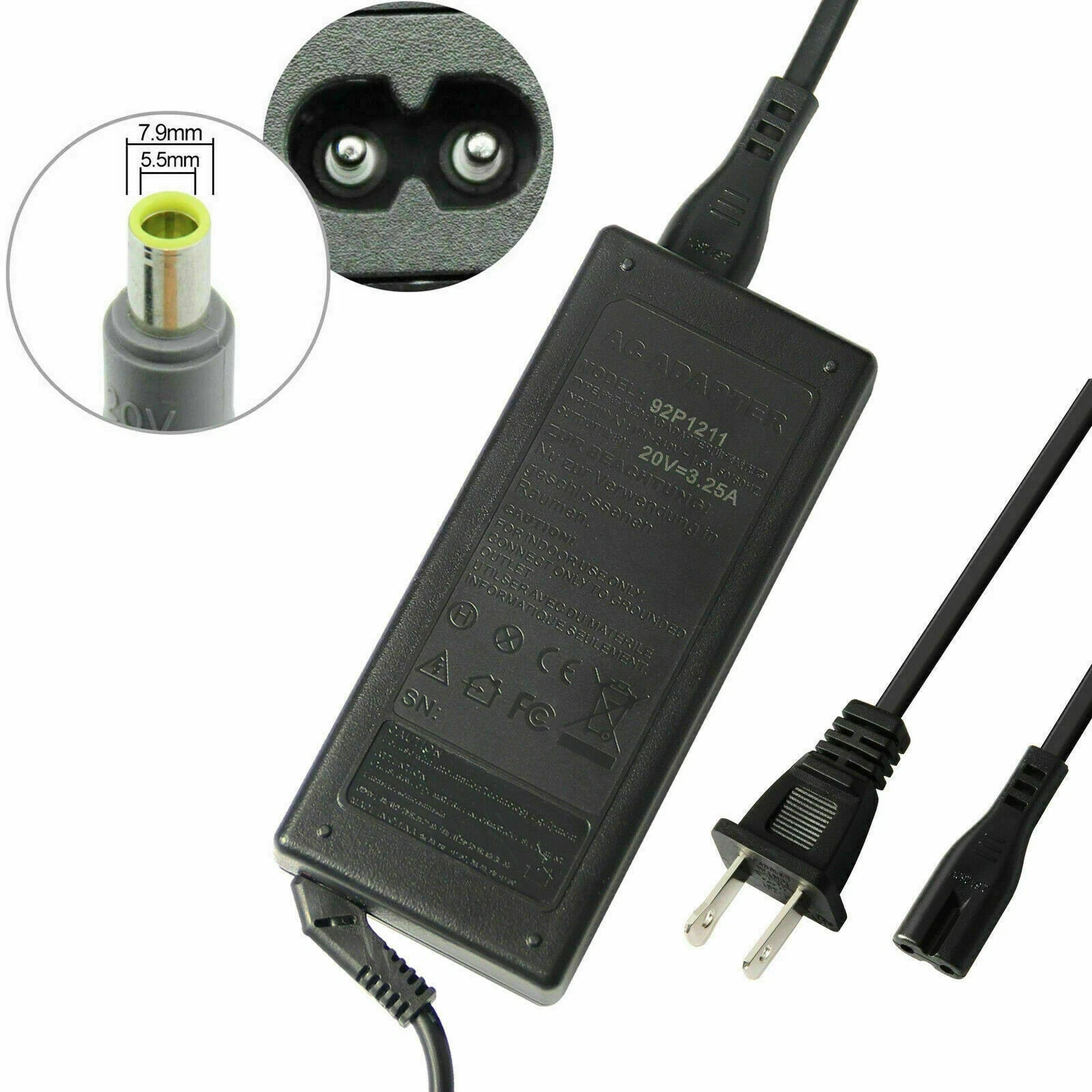 65W AC Adapter Charger For Lenovo Thinkpad X100e X120e X121e X130e X131e X200 US