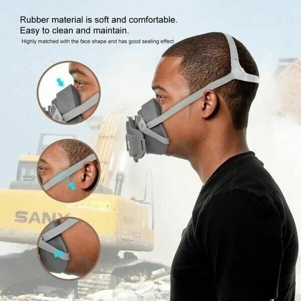 Silicone Half Face Gas Mask Paint Spray Chemical Respirator Reusable 95% Filter