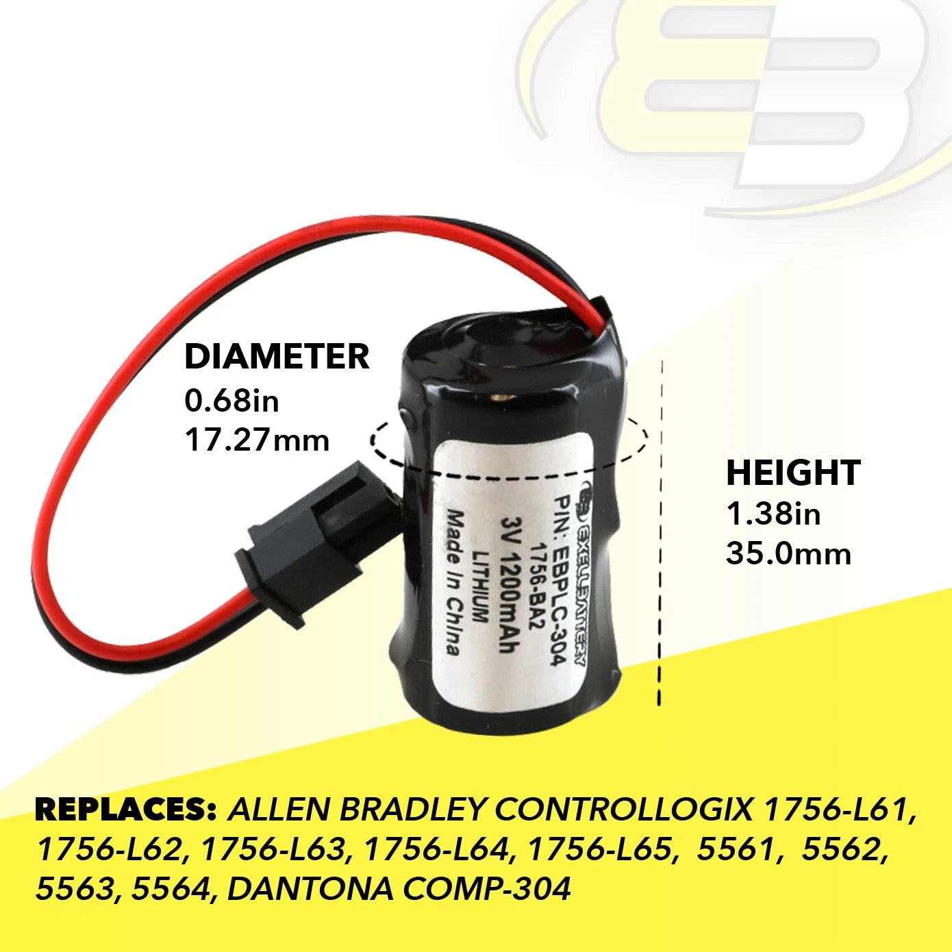 PLC Compatible With Battery Energy+ For BR2/3A-AB 1756-BA2 1756-L6X