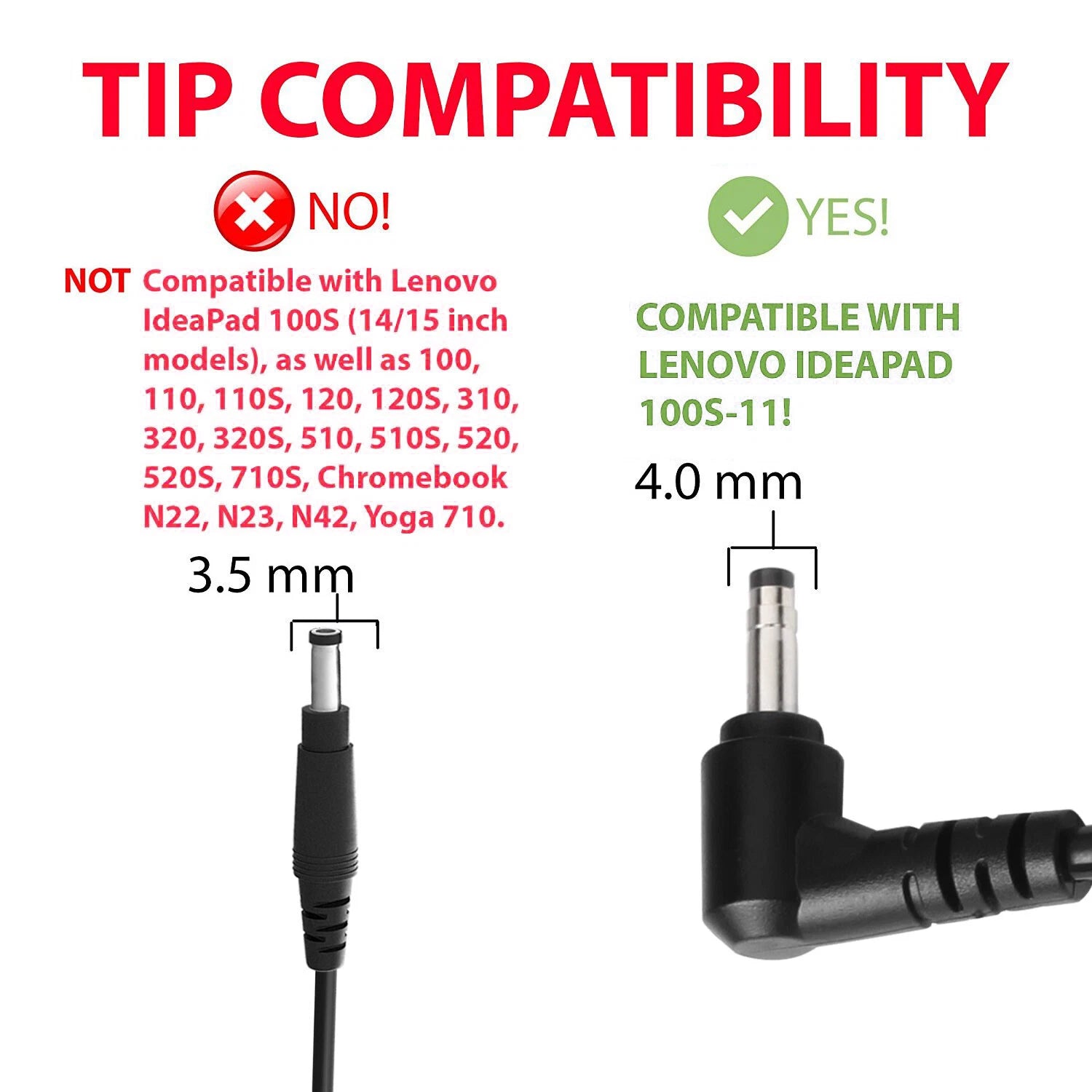 AC Adapter Charger for Lenovo Ideapad 100S 11" 100S-11IBY 80R2 100s 80R2001FUS
