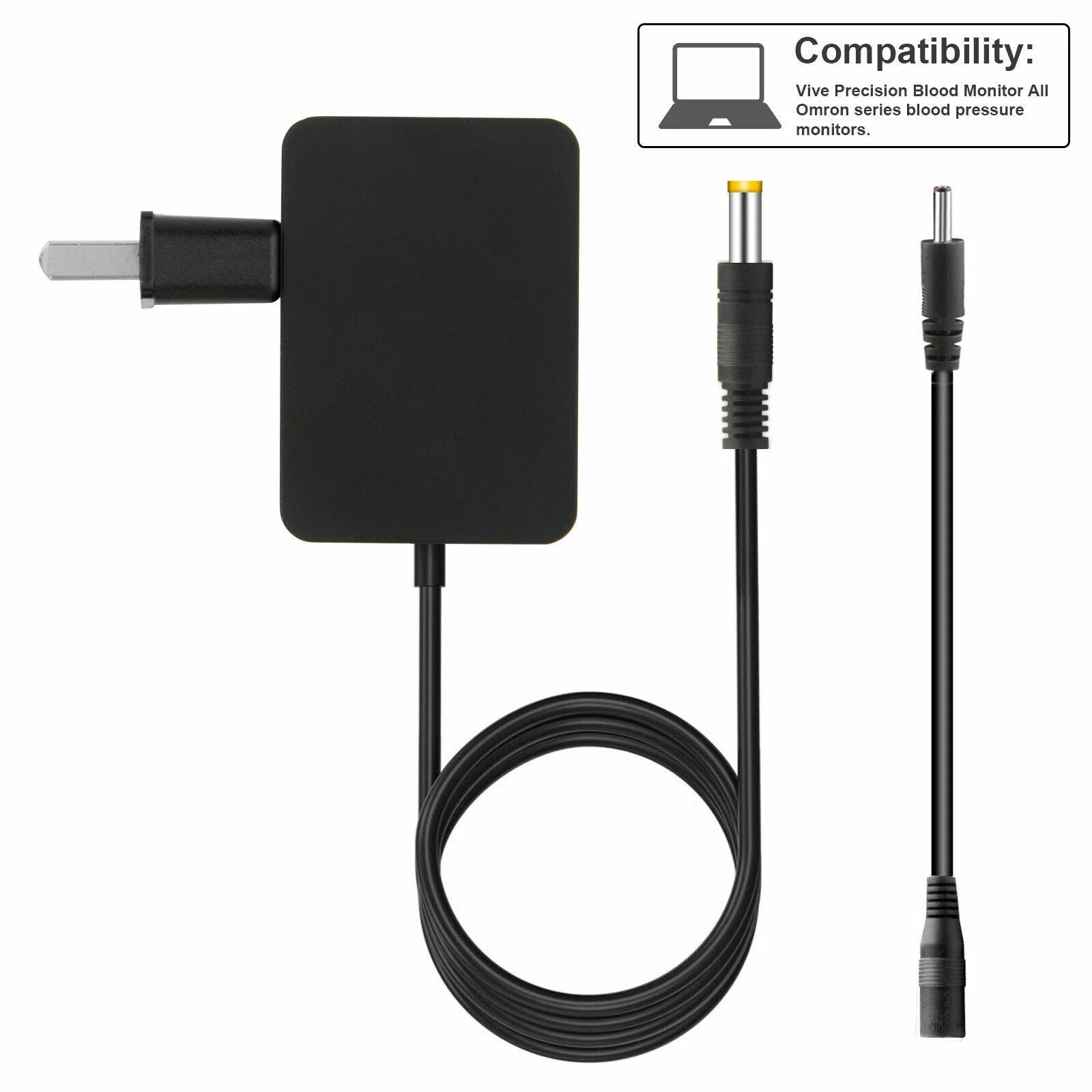 AC Adapter Charger Power Supply Cord for Vive Precision Blood Pressure Monitor