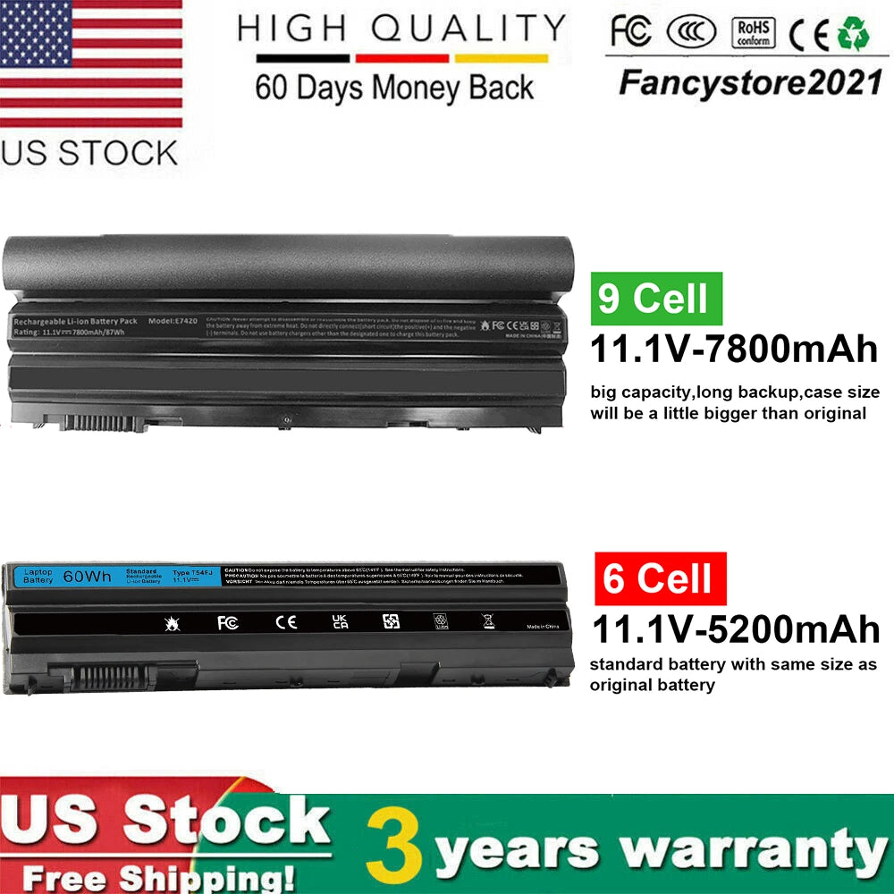 Battery For Dell Latitude N-Series E5520m E5530 E6420 E6420 Laptop P/N: PRV1Y