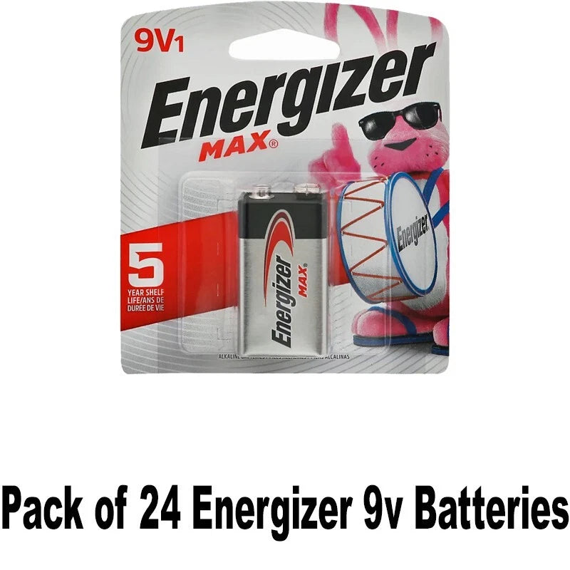 Energizer 9V Max 9 Volt Alkaline Battery, 24 Count