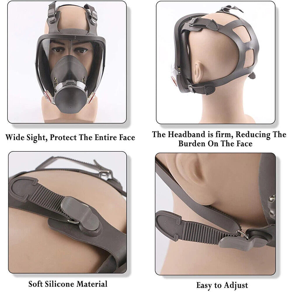 15 in 1 Full Face Gas Mask Reusable Respirator For Chemical Spray Painting 6800