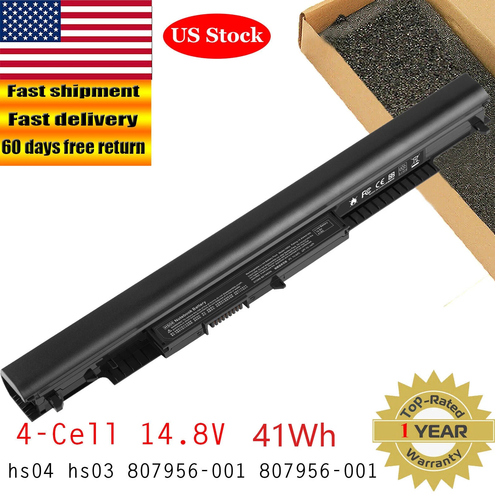 For HP 4-CELL BATTERY HS03 HS04 HSTNN-LB6V 807957-001 807956-001 Battery