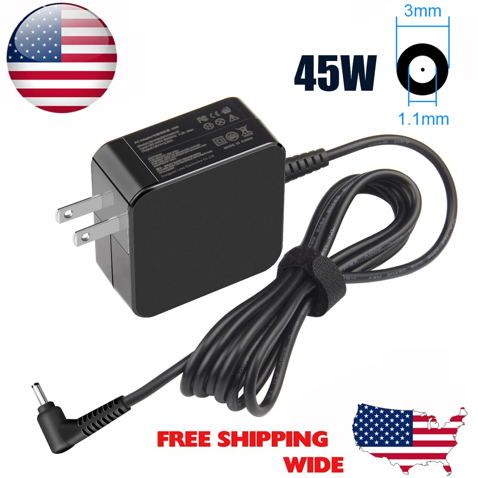 Laptop Charger For Acer Aspire 5 A515-54 A515-54G Ac Adapter Power Cord 45W Wall