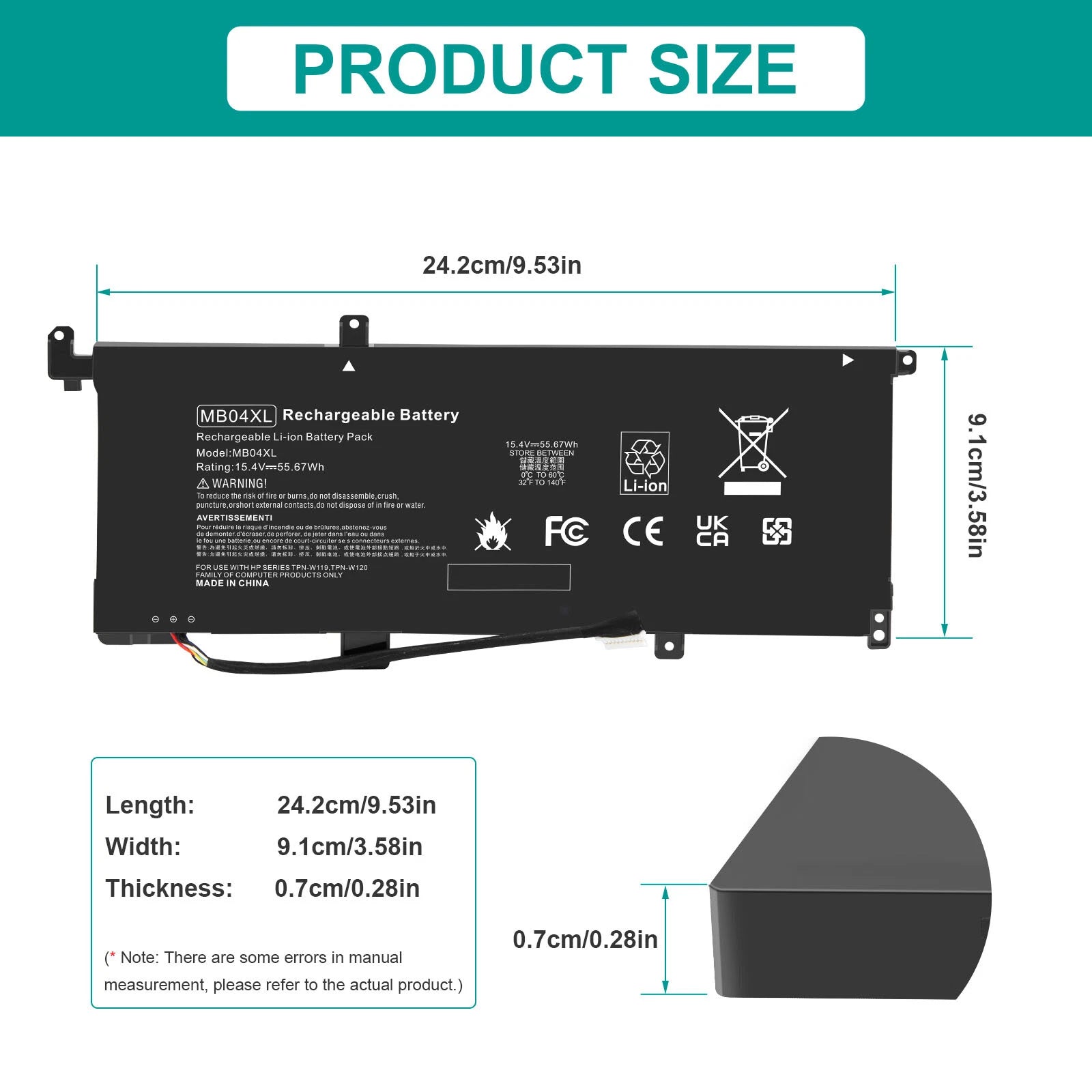 For HP Envy X360 M6-AQ105DX M6-AQ003DX 843538-541 844204-850 MB04XL Battery