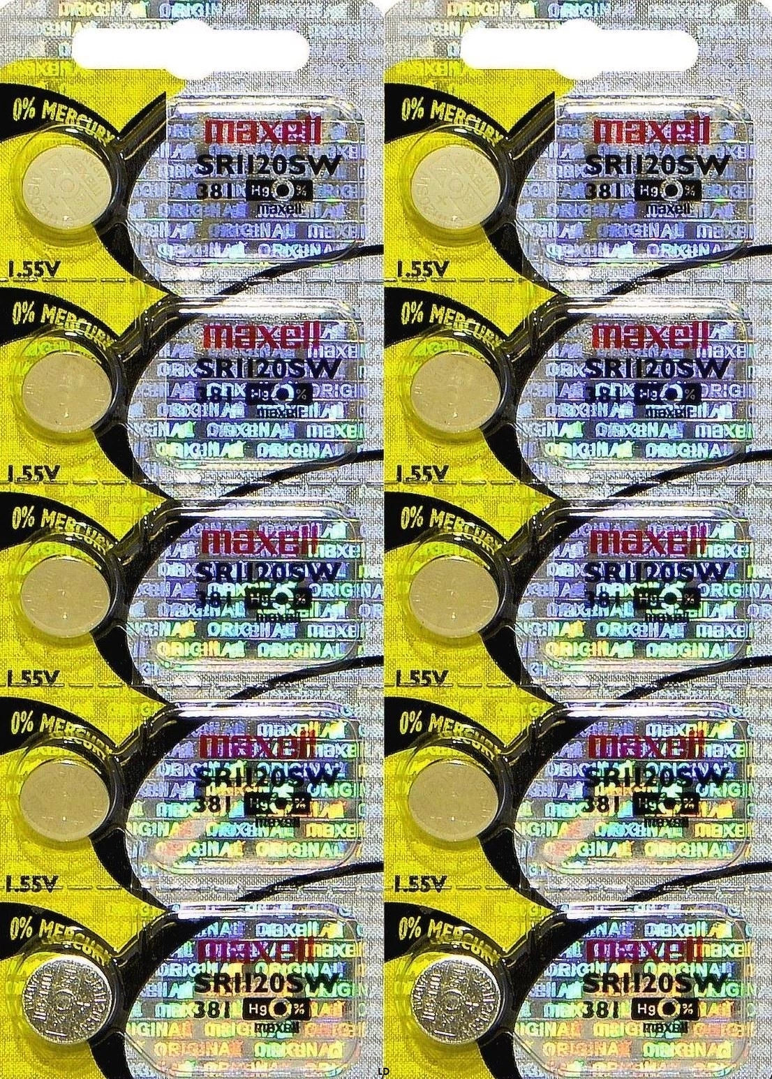 381 MAXELL WATCH BATTERIES (2 piece) SR1120SW SR1120 V381 New Authorized Seller