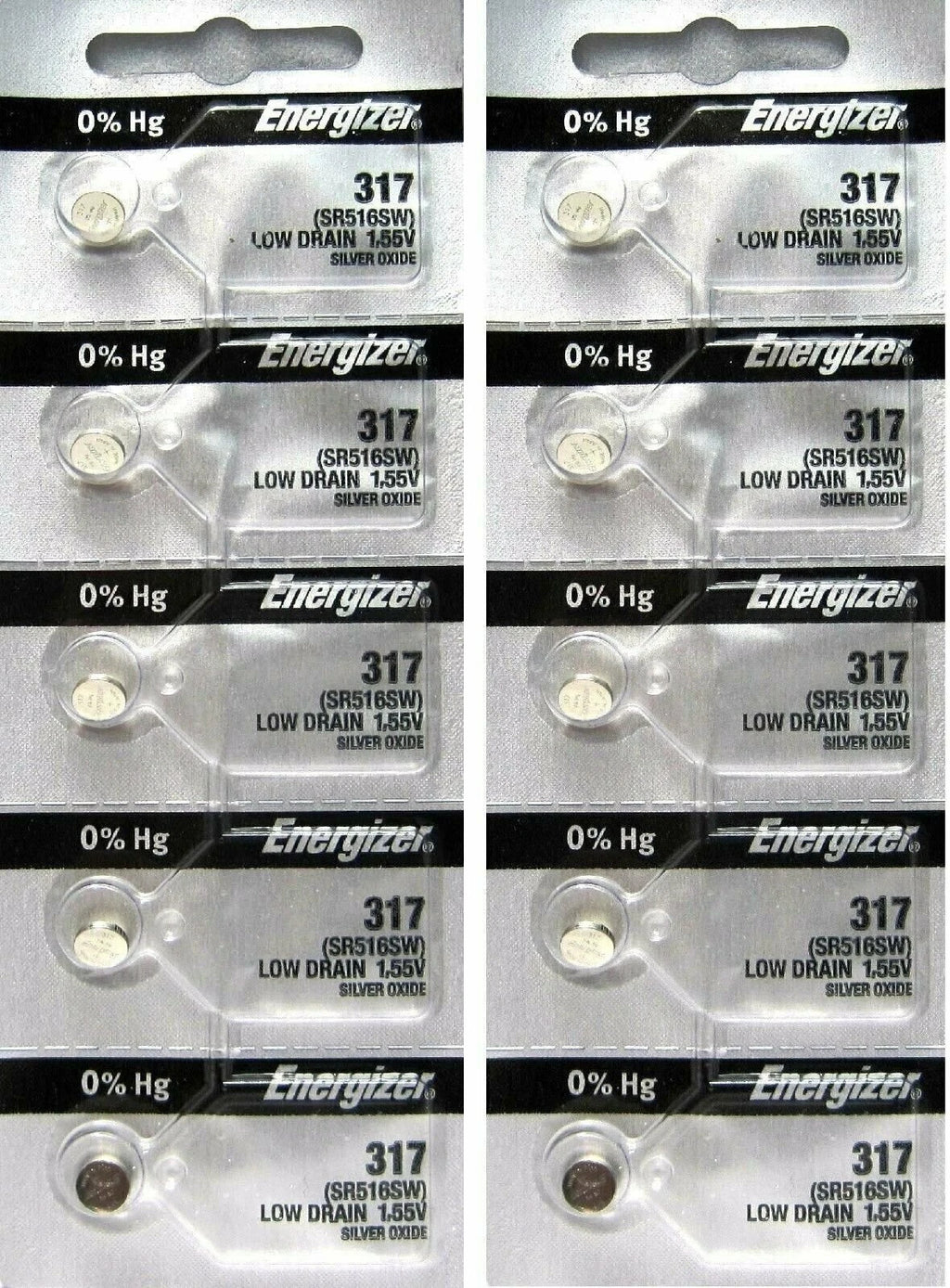 12 Energizer 317 SR516SW Watch Batteries