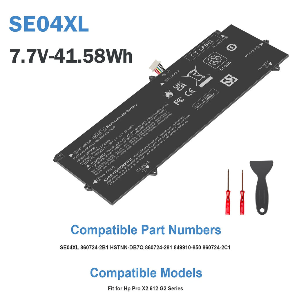 SE04XL SEO4XL Battery For HP Pro X2 612 G2 Series 860708-855 HSTNN-DB7Q 41.58WH