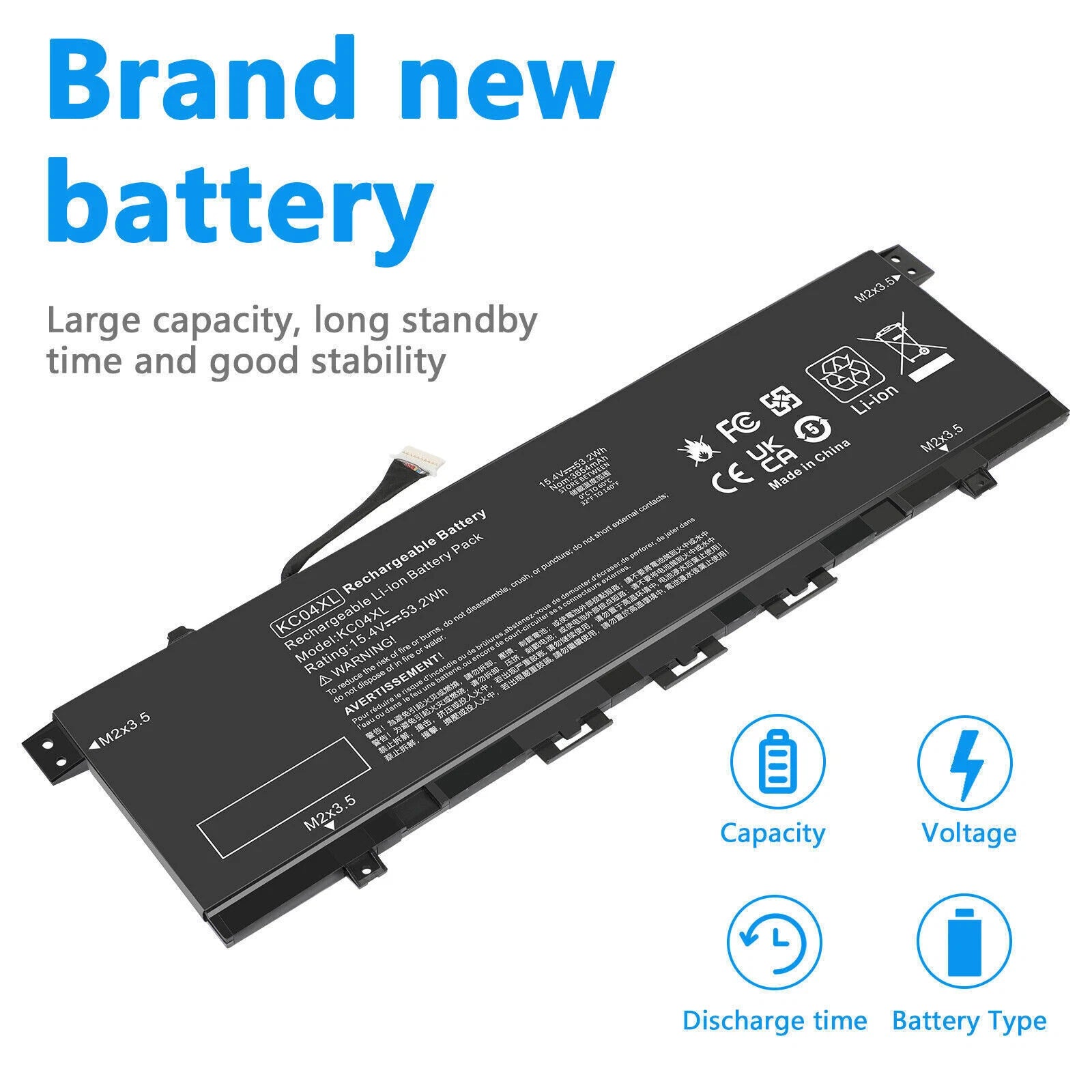 KC04XL Battery for HP ENVY 13-AG 13-AH 13-AR HSTNN-DB8P L08496-855 53.2Wh