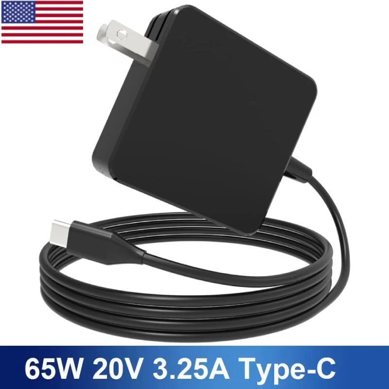 65W Type C USB-C Charger for Lenovo Chromebook 300e 100e Laptop Power Supply