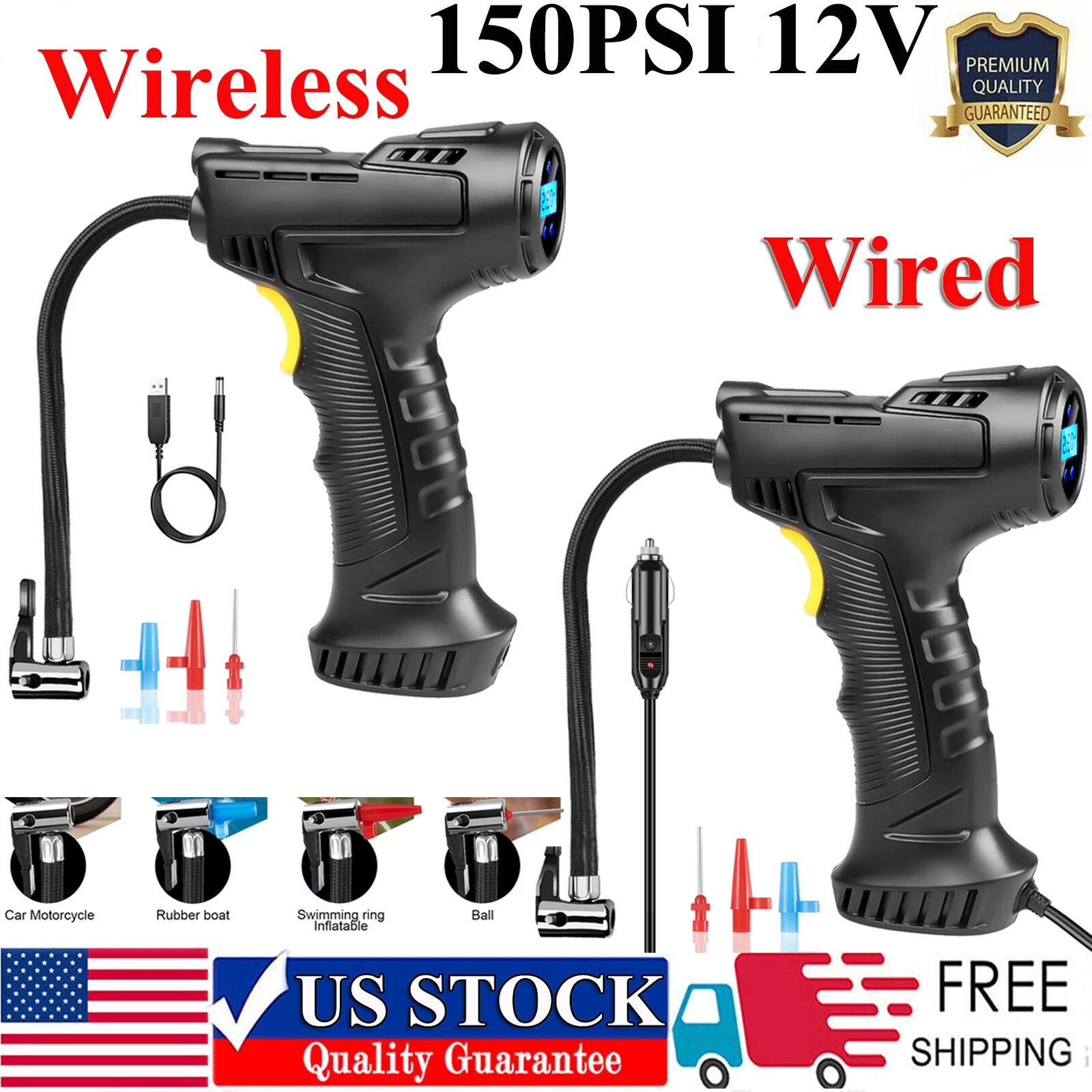 Electrical Air Pump Portable Wireless Tire Inflatable Pump for Car Bicycle Ball