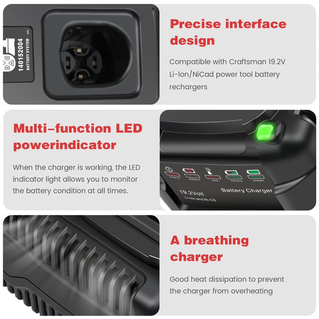 For Craftsman Battery Charger C3 XCP 19.2-Volt Li-ion 140152004 1425301 Power US