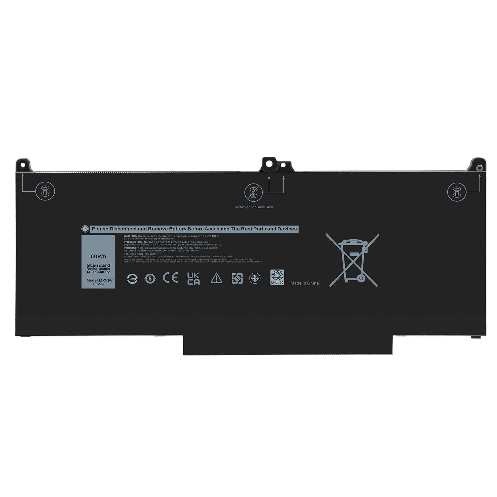 MXV9V Battery For Dell Latitude 5300 5310 7300 7400 5VC2M N2K62 Type 7.6V 60Wh