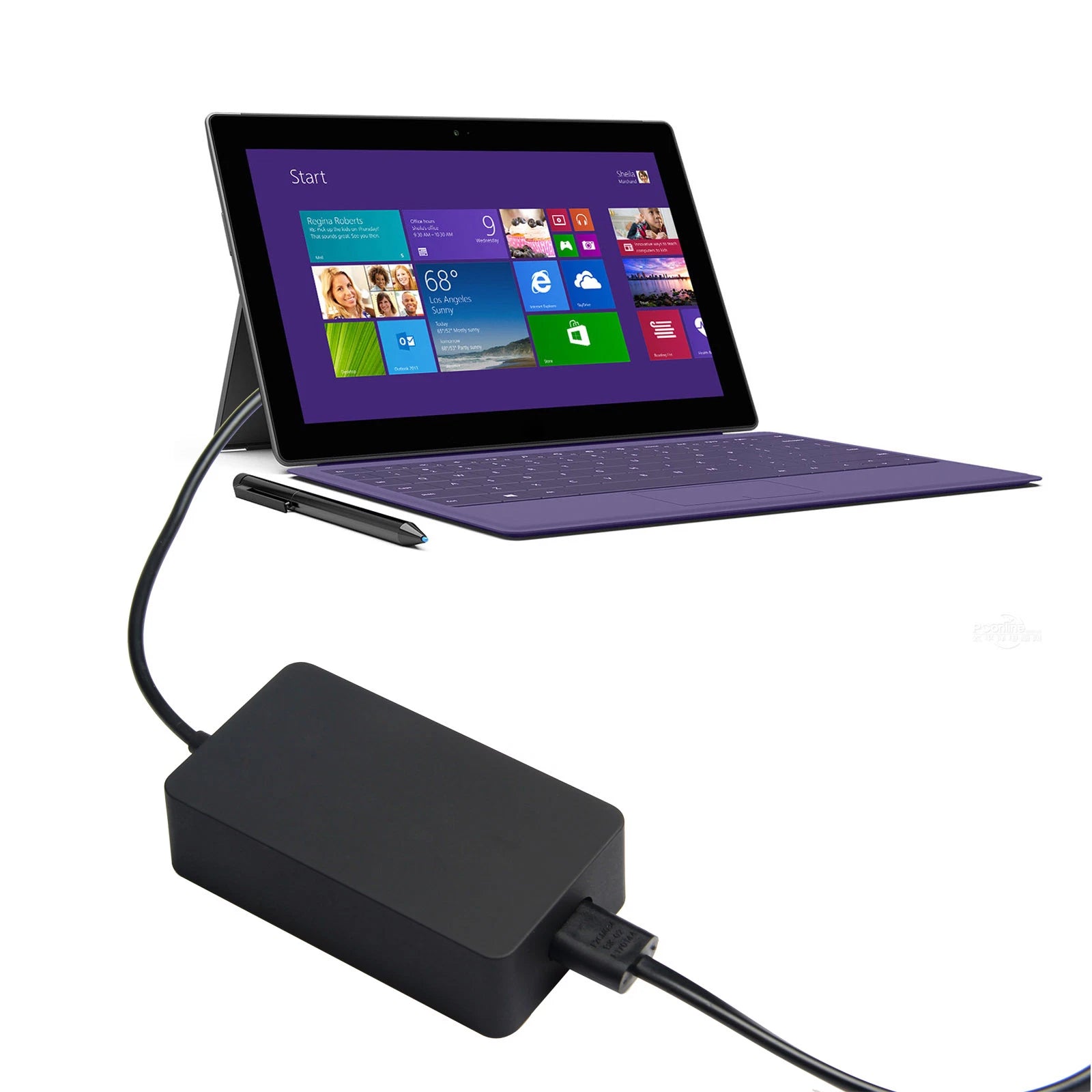 For Microsoft Power Cord for Surface, 2, Pro & Pro 2 - 48W AC Charger Adapter