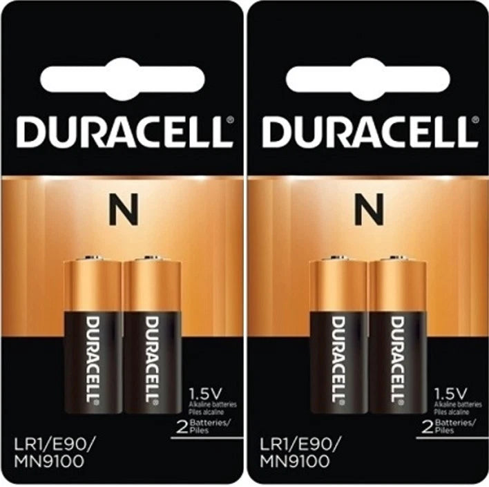 4 x N Duracell 1.5V Alkaline Batteries ( Medical, LR1, E90, MN9100 )