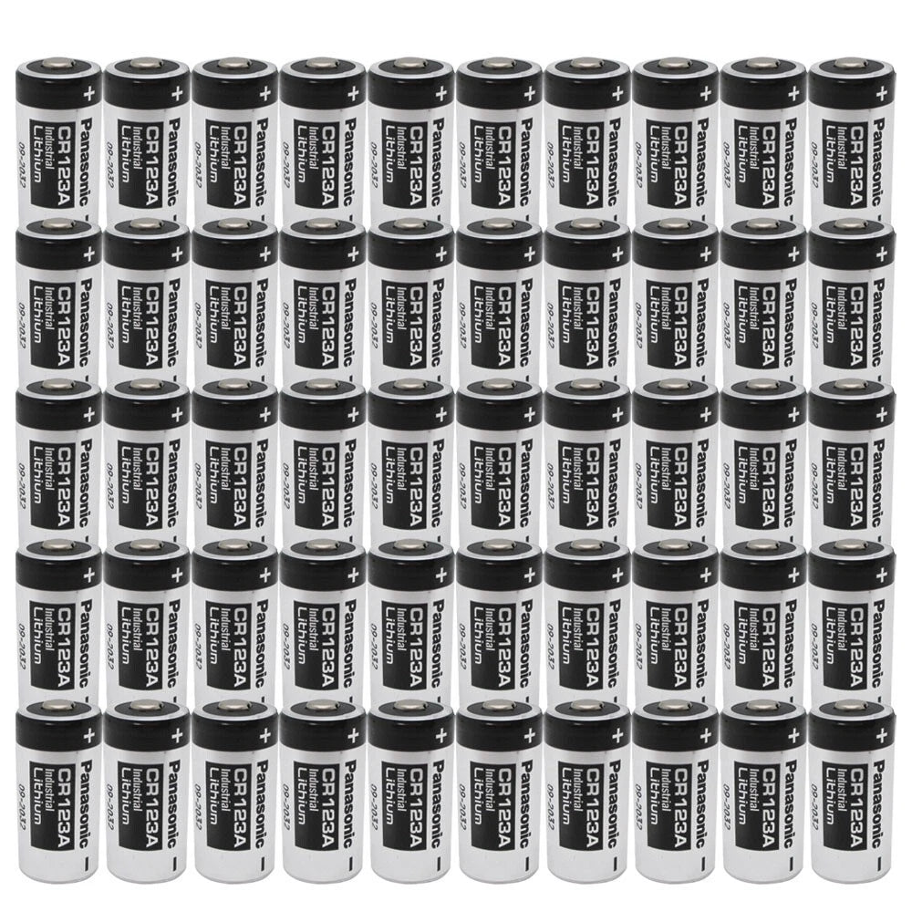 50 Pcs Panasonic CR123A 123A 3V Photo Lithium Batteries Exp 2028