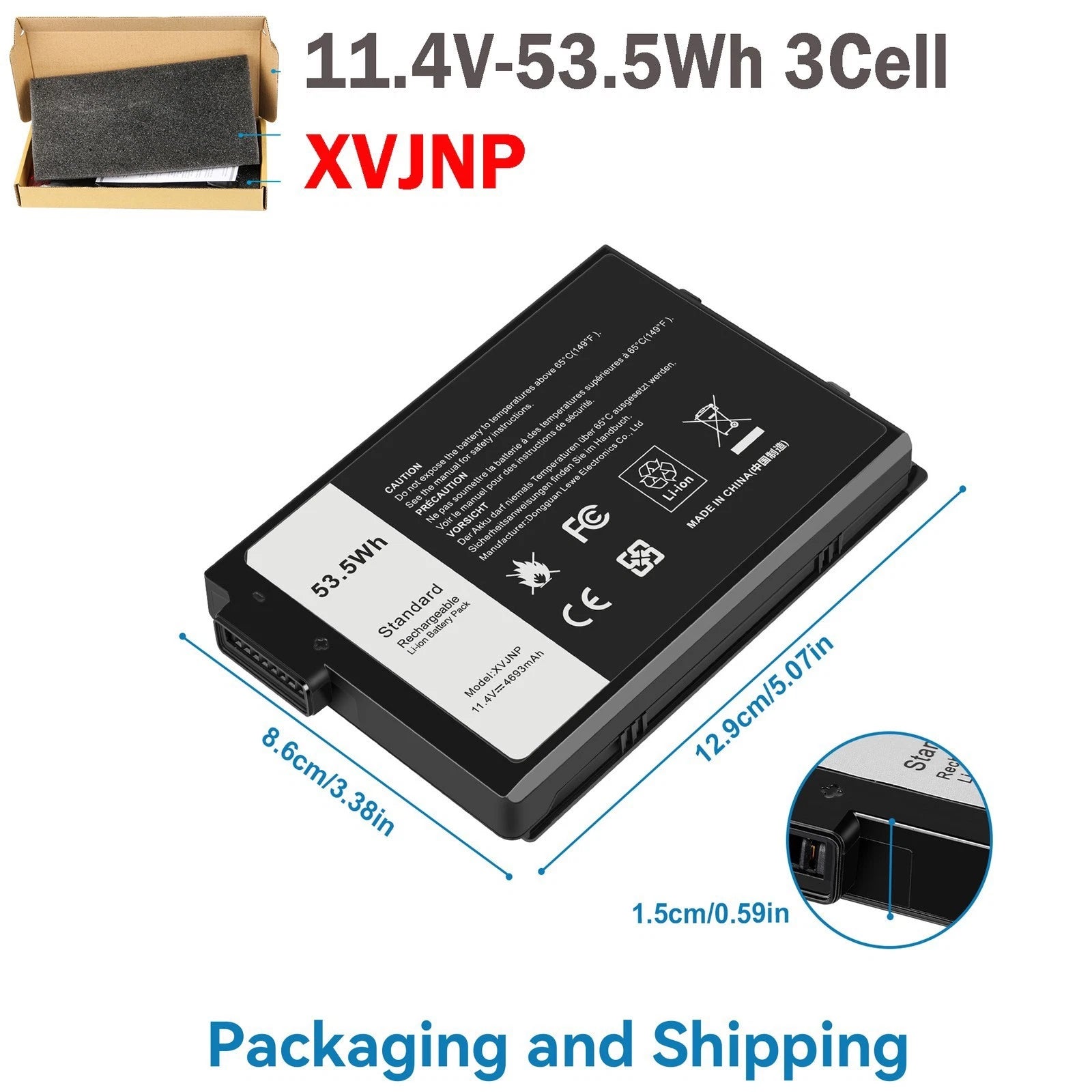 XVJNP M0TN3 6JRCP Battery For Dell Latitude 5430 7330 Rugged Extreme 451-BCWQ US