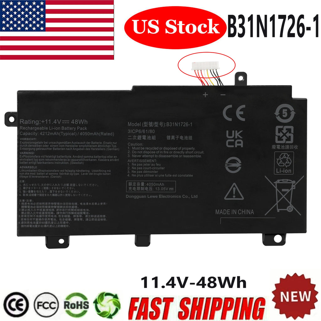 B31N1726 Laptop Battery for ASUS ROG Strix G15 G512 G512LI G531 G531G FX86 48Wh