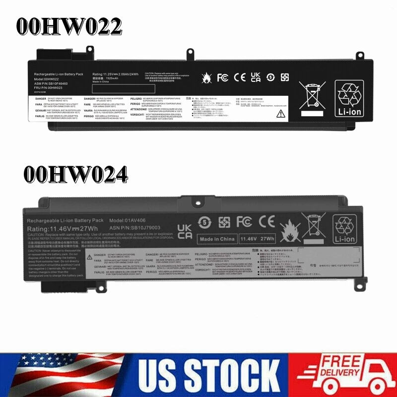 Battery/Charger For Lenovo ThinkPad T460s T470s 00HW022 00HW023 00HW024 00HW025