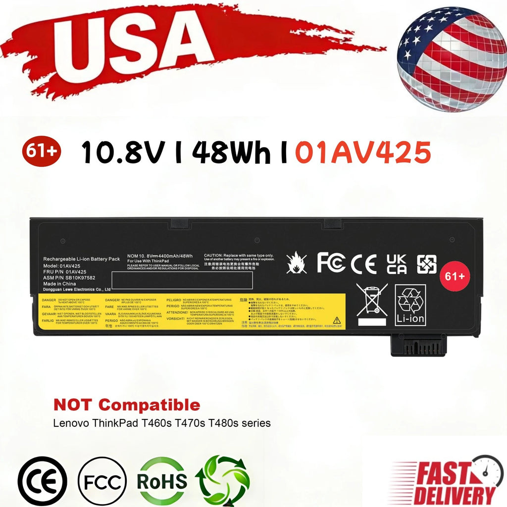 48Wh 01AV424 01AV425 Battery For Lenovo Thinkpad T470 T480 P51s P52s SB10K97579