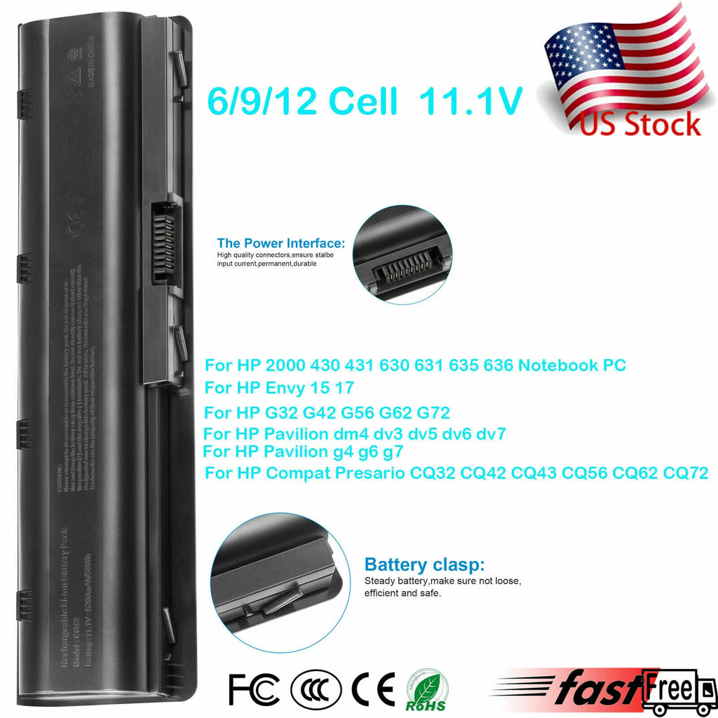 9 Cell Battery for HP Compaq Presario 593553-001 593554-001 CQ42 CQ43 CQ62 CQ56