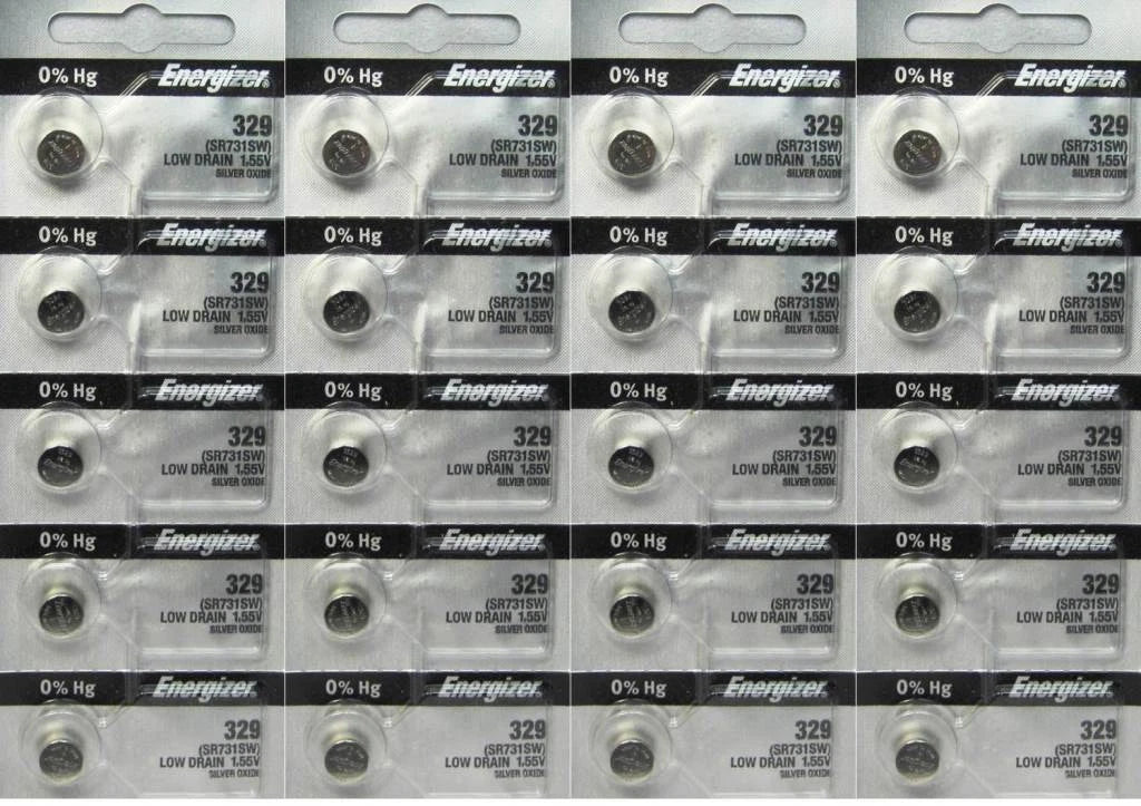 Energizer 329 Button Cell Watch Batteries 20 Pack