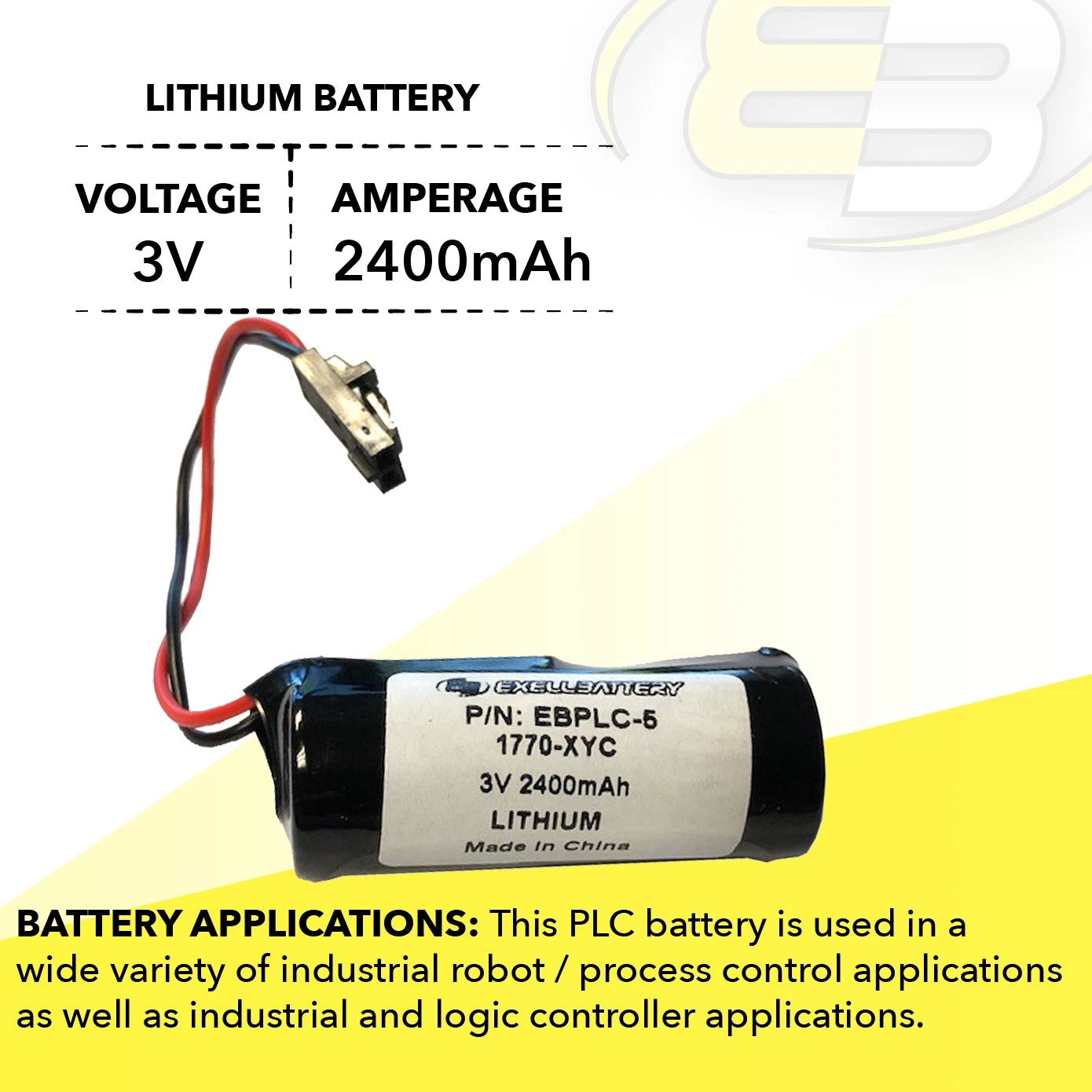 2x 3V PLC Computer Battery Compatible With Allen Bradley 1770-XYC, 1770-XYC/A