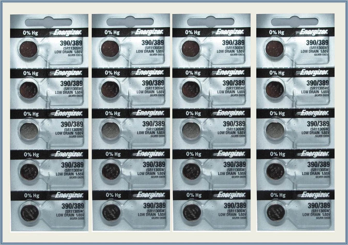 20 Energizer 390 389 SR1130 SR54 626 LR54 D390 D389 V390 V389 AG10 Batteries