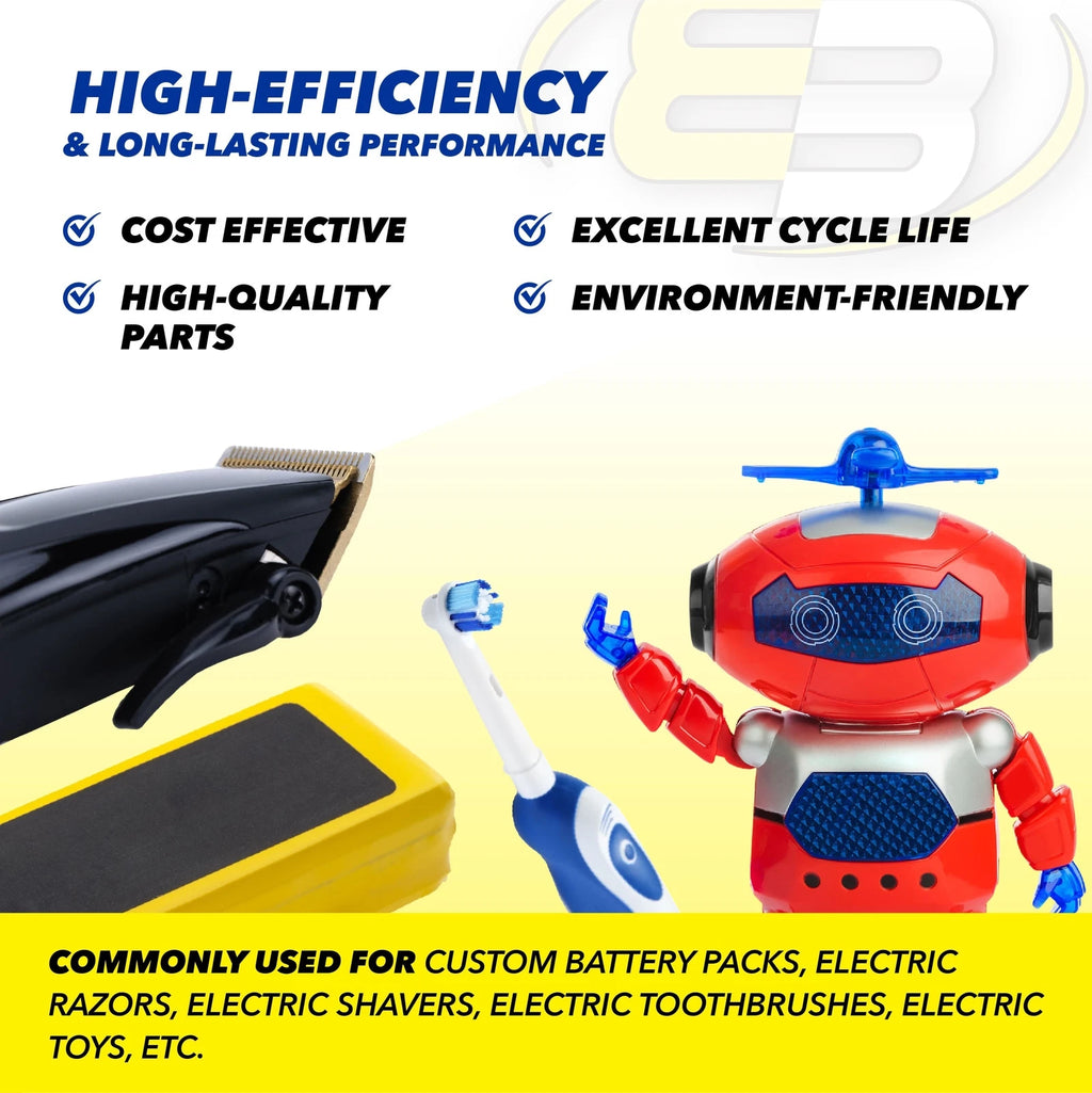 AA 1.2V 1000mAh Button Top Rechargeable Battery for LED Lights, Hobby, Alarms