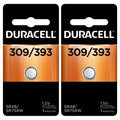 2 309/393 Duracell Silver Oxide Batteries (G5, SR48, G5A, SR754, SR754W, LR750)