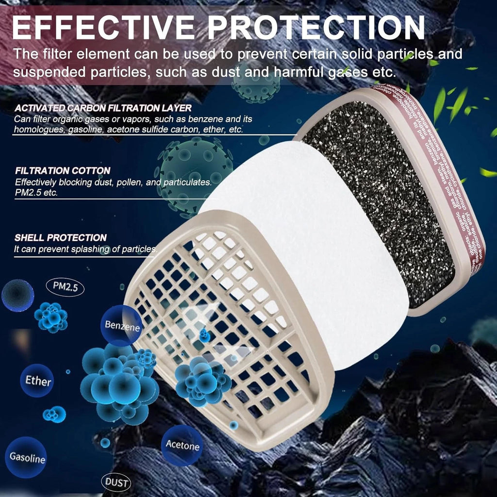 20Pcs(10Pairs) 6001 Filter Cartridges for Respirator 6200, 6500 6502 7502 Series