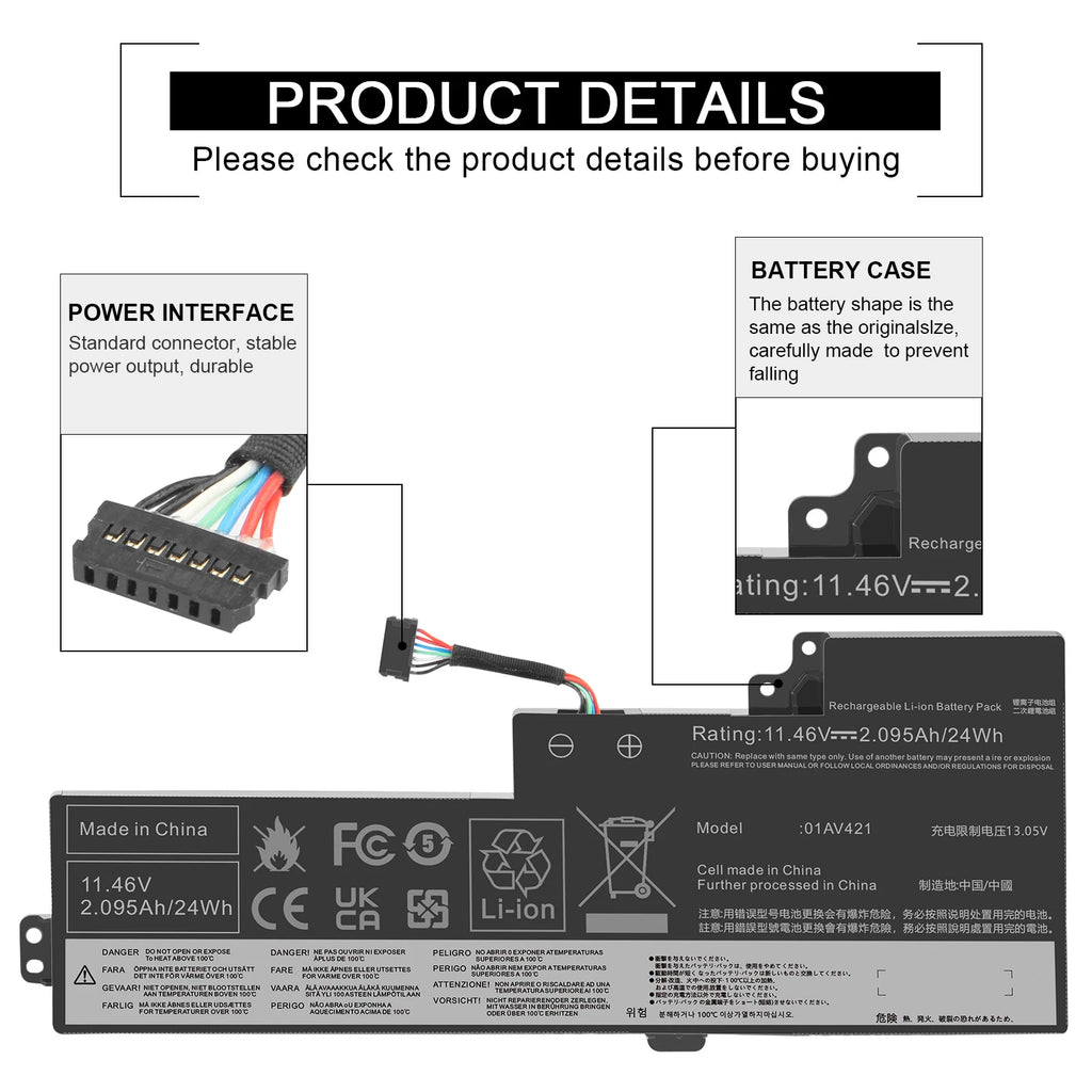 For Lenovo T470 T480 internal battery 01AV419, 01AV420, 01AV421, 01AV489