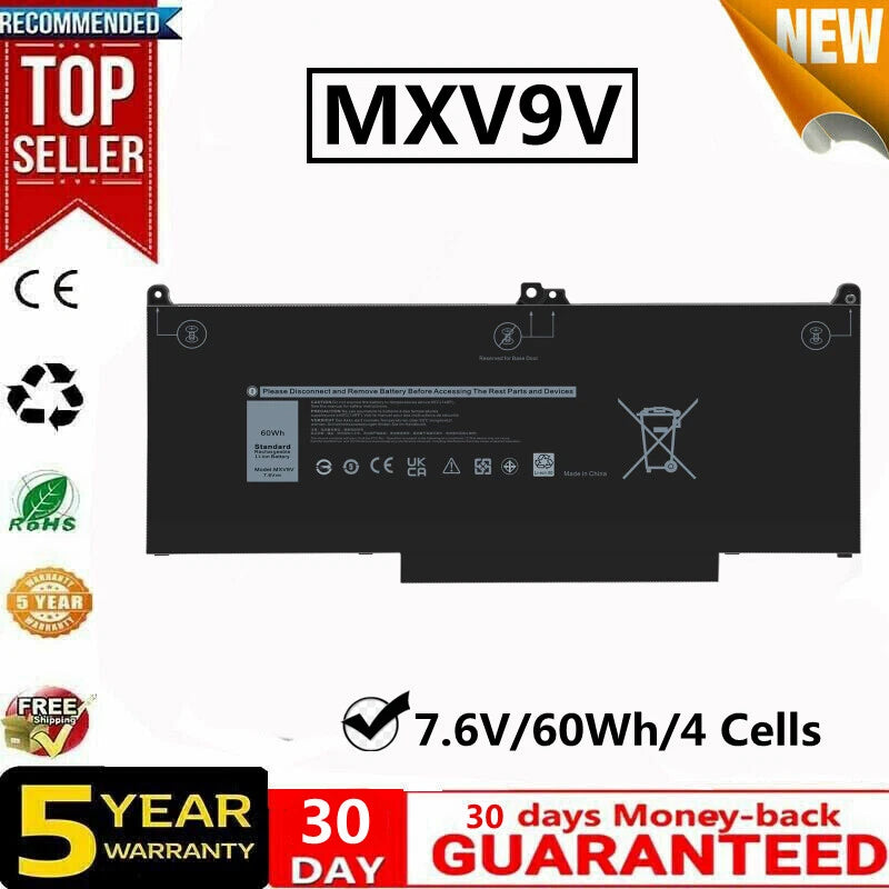 MXV9V Battery/Charger For Dell Latitude 5300 5310 7300 7400 5VC2M N2K62 Type
