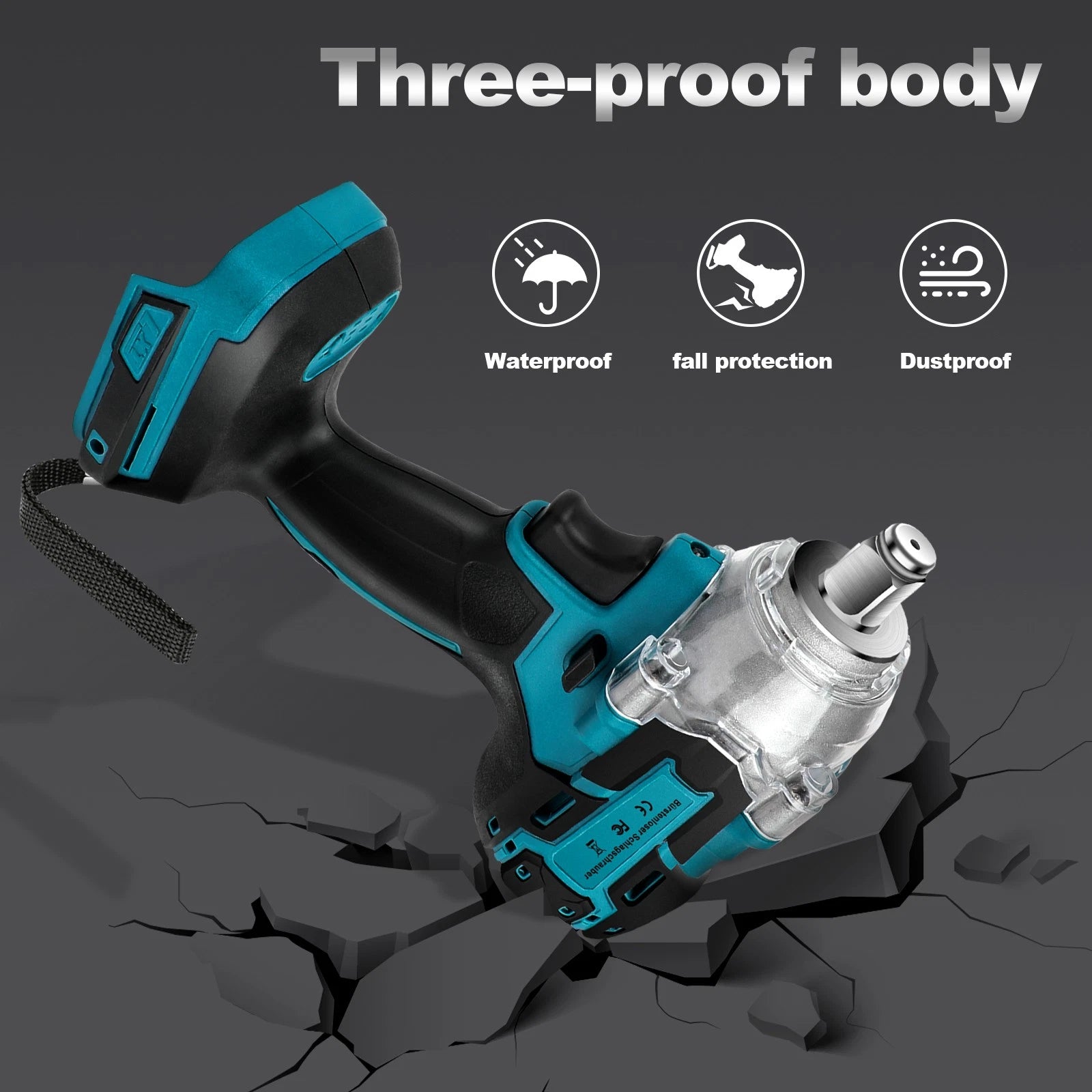Cordless Electric Impact Wrench Gun W/ 2x 5500mAh Battery 1/2'' High Power Drive