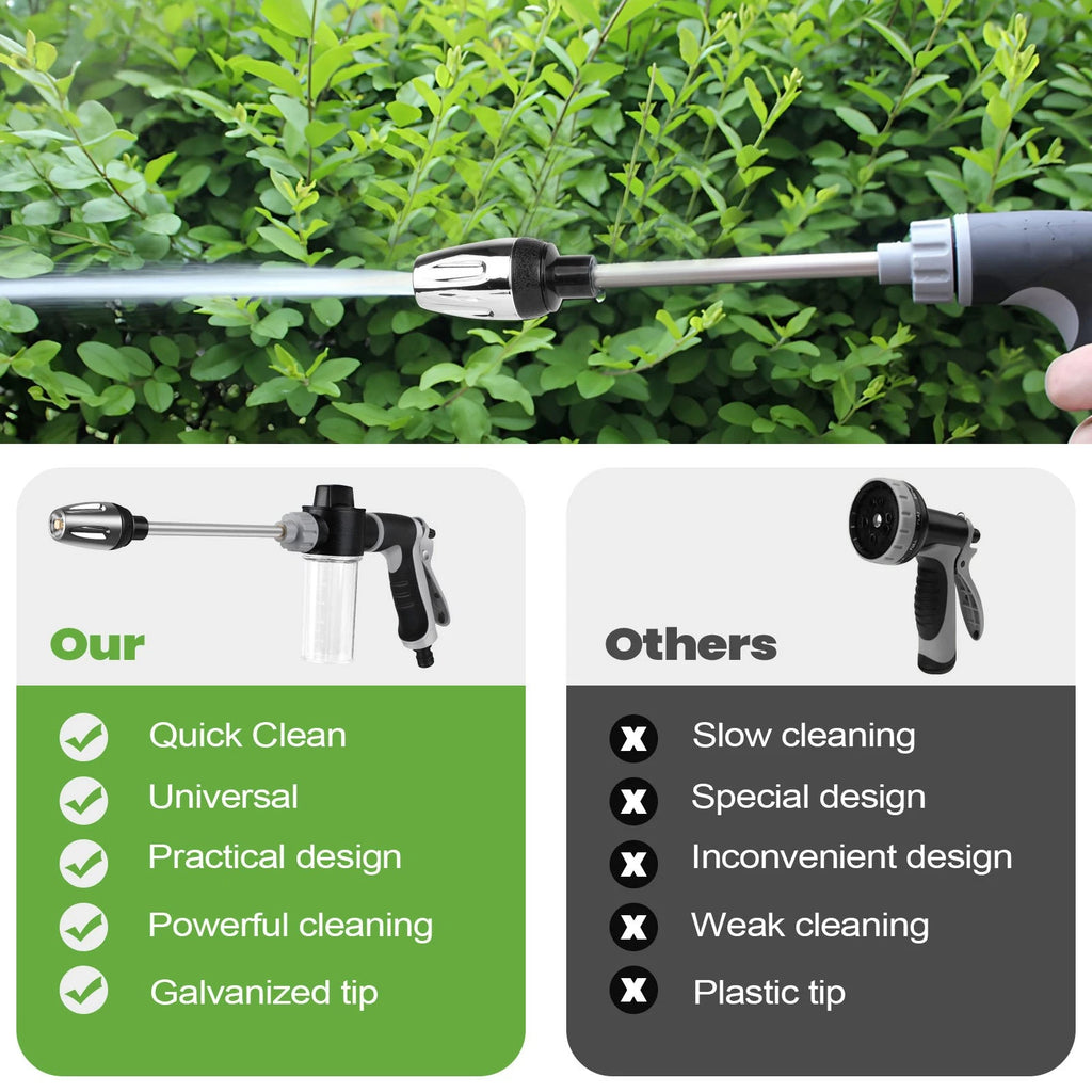 High Pressure 3 Water Spray Gun Nozzle Garden Hose Pipe Lawn Car Washing Metal
