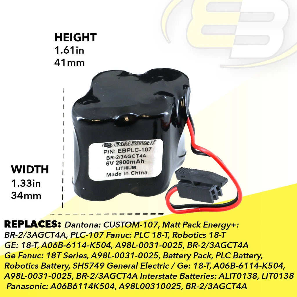 6V 2900mAh PLC Computer Backup Battery CUSTOM-107 A98L00310025 BR-2/3AGCT4A