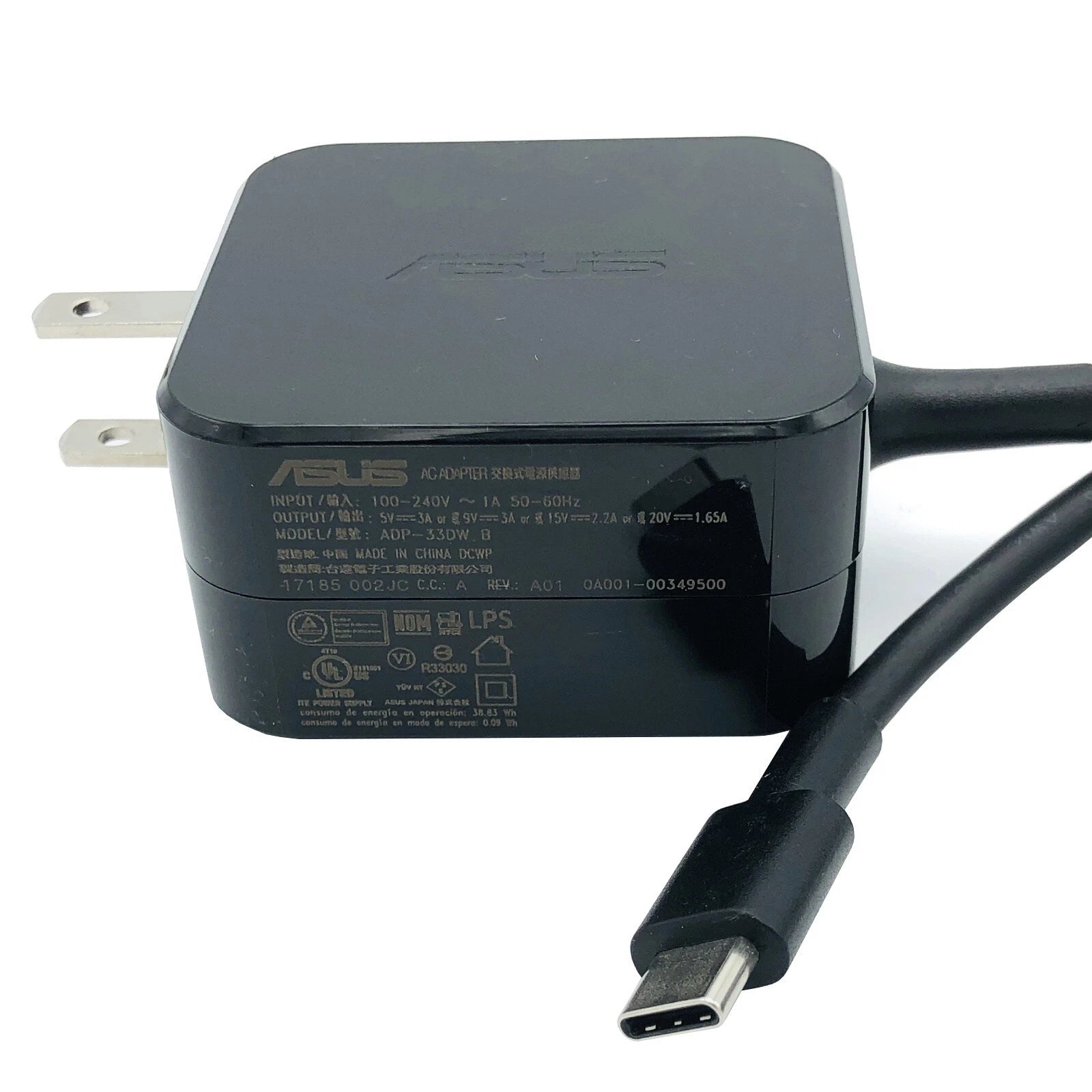 NEW Genuine Asus 33W AC Wall Adapter 5-20V 1.65-3A USB-C Model ADP-33DW B OEM