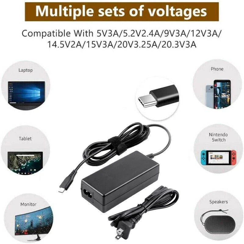 65W USB C Charger Fit for JBL Xtreme 3 Portable Bluetooth Speaker Power Supply