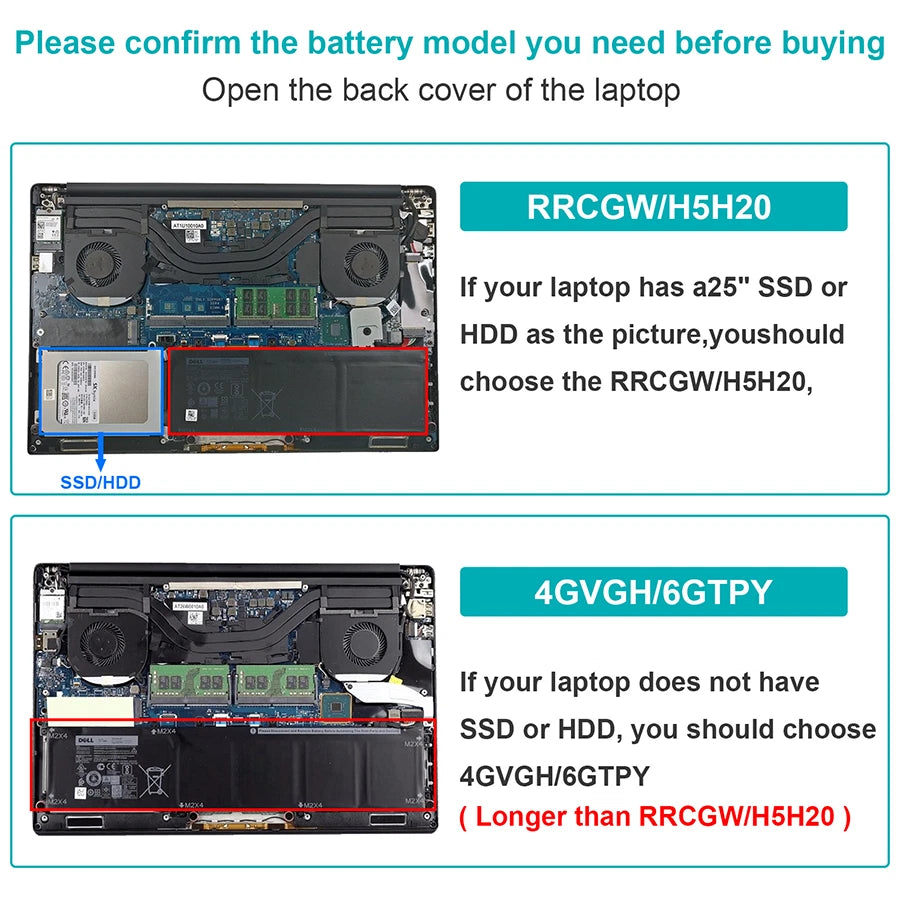 56WH 11.4V RRCGW Battery For Dell Precision 5510 5520 XPS 15 9550 M7R96