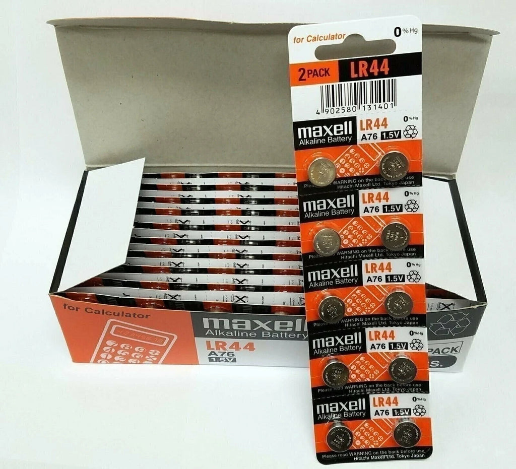 50 NEW LR44 MAXELL A76 L1154 AG13 357 SR44 303 BATTERY