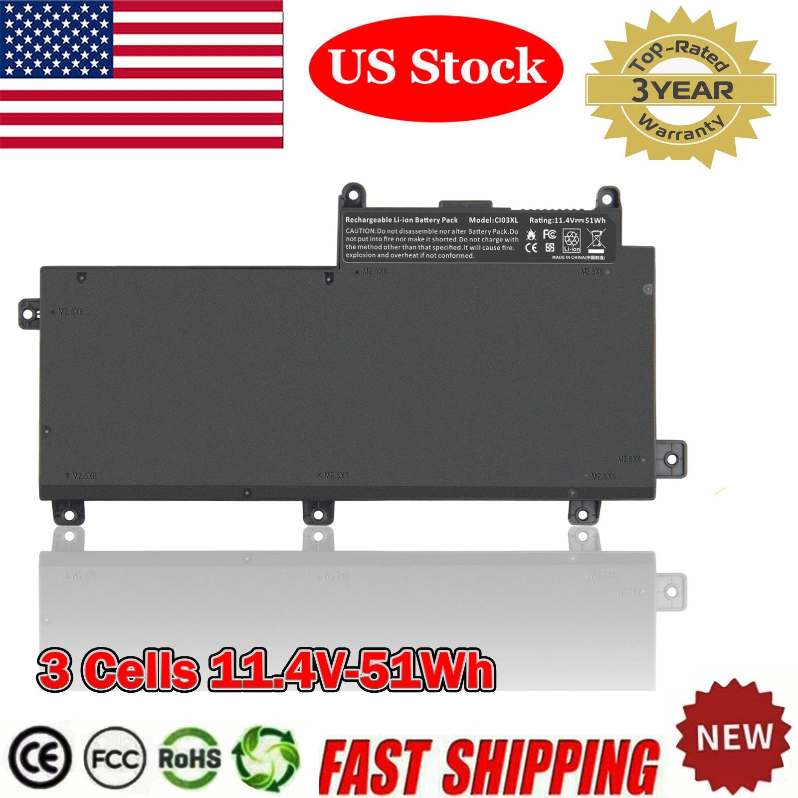 For HP ProBook 640 645 G2 650 655 G2 Battery CI03 CI03XL HSTNN-UB6Q 801554-001