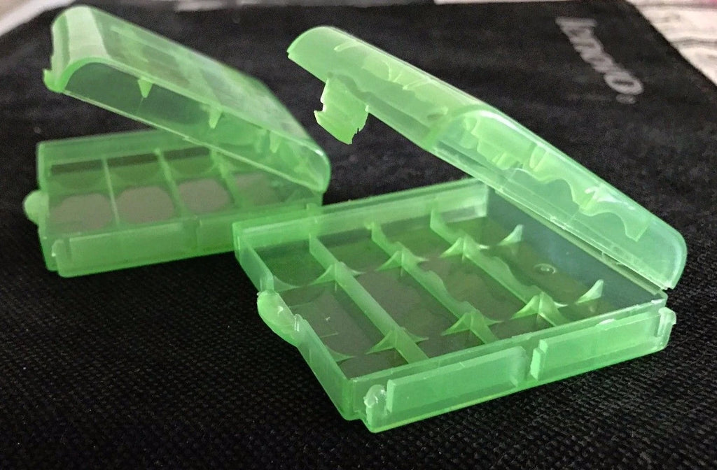 Brand New "2" Plastic Storage Case Holder Box for AA,10440, 14500 Battery Green