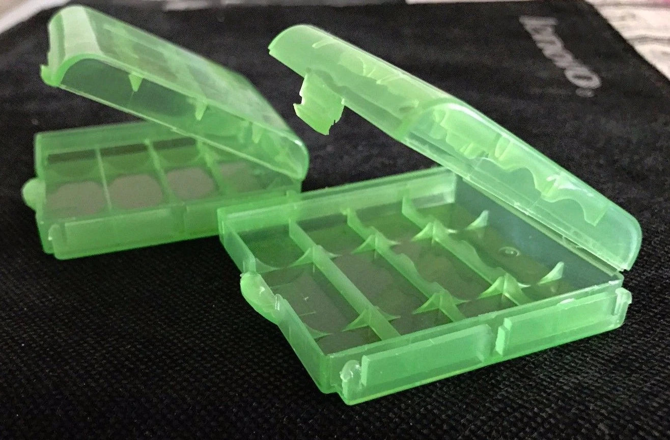 Brand New "2" Plastic Storage Case Holder Box for AA,10440, 14500 Battery Green