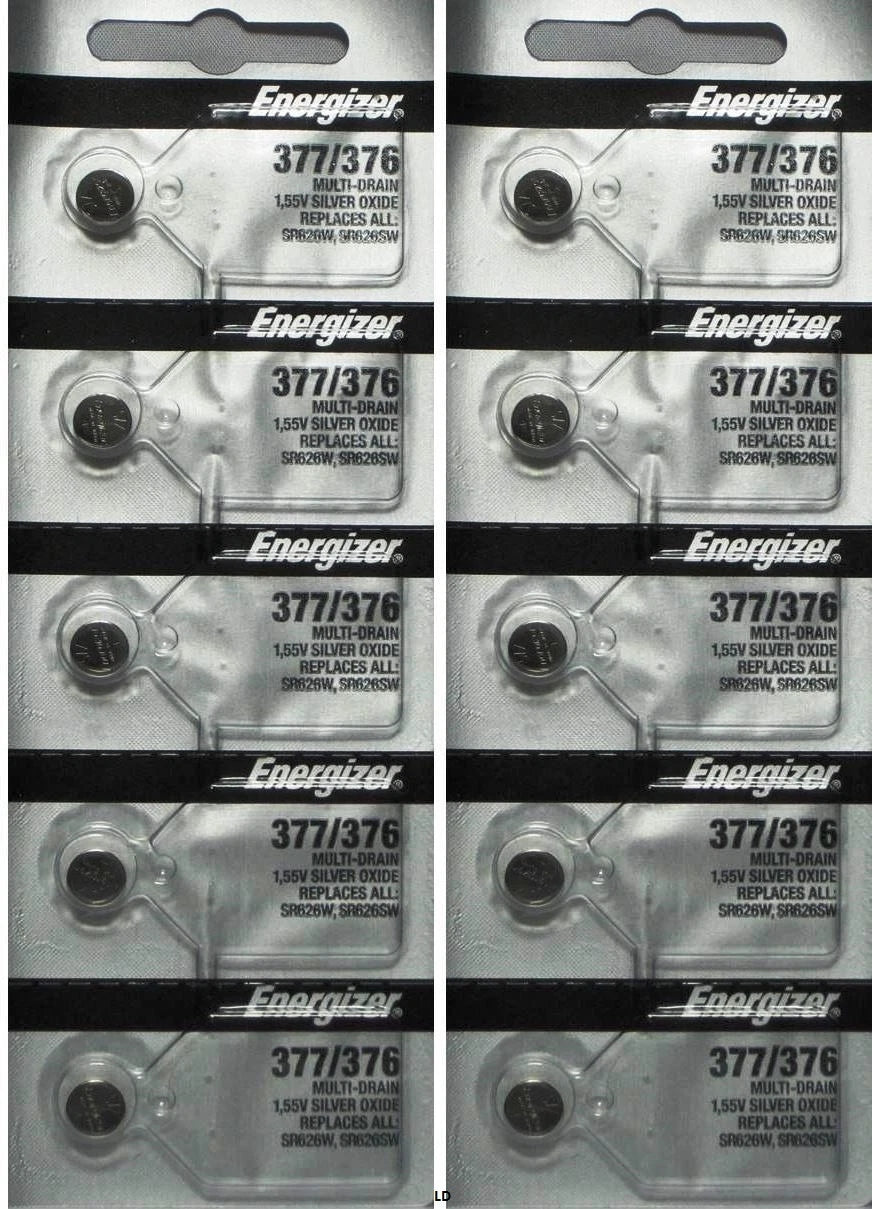 ENERGIZER 377/376 SR626SW SR626W (2 Piece) BATTERIES NEW SEALED Authorize Seller