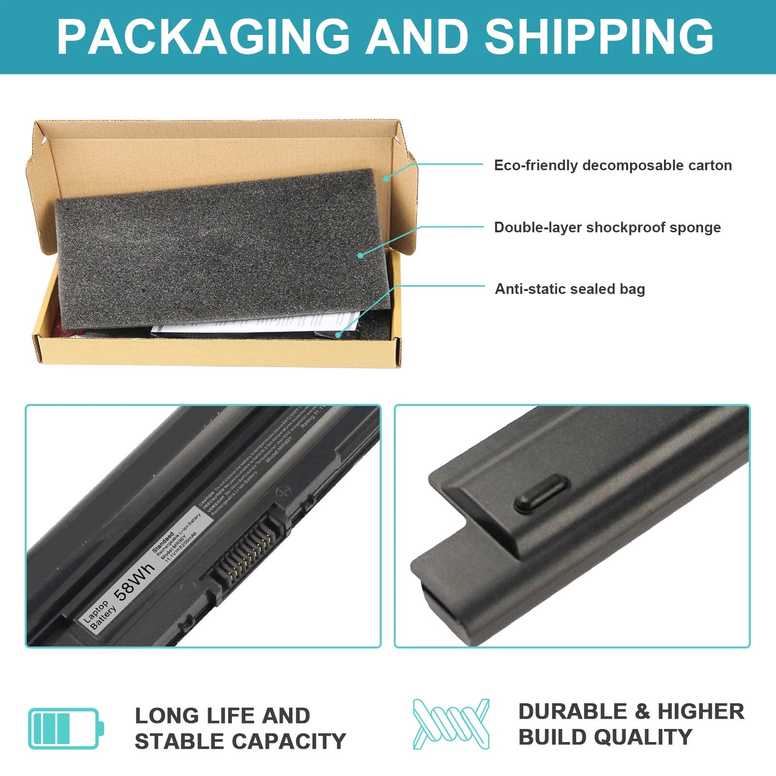 MR90Y Battery For Dell Inspiron 3521 3537 3541 Latitude 3440 3540 Series Laptop